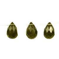 Green Smoky Quartz Faceted Briolette