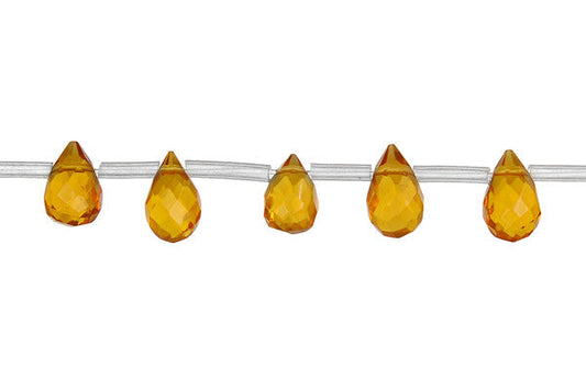 Amber Quartz Faceted Briolette