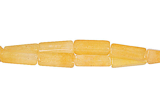 Yellow Jade Square Tube Beads, 16-Inch Strand, Jewelry Making Supplies