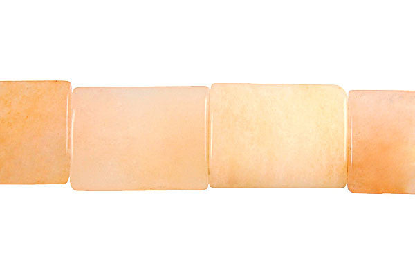 Yellow Jade Puffy Rectangle Beads, 16-Inch Strand, Jewelry Making Supplies