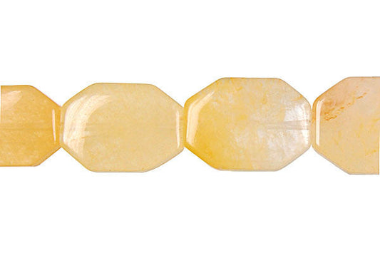 Yellow Jade Octagon Beads, 16-Inch Strand, Jewelry Making Supplies