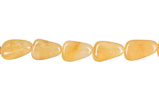 Yellow Jade Tooth Nugget Beads, 16-Inch Strand, Jewelry Making Supplies