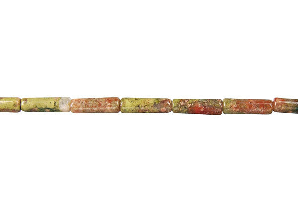 Unakite Square Tube Beads, 16-Inch Strand, Jewelry Making Supplies