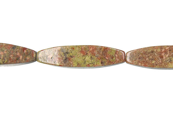 Unakite Square Rice Beads, 16-Inch Strand, Jewelry Making Supplies