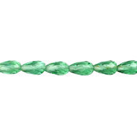 Green Quartz Faceted Briolette (Vertical Drilled)