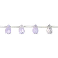 Lavender Quartz Briolette Faceted Beads, 16-Inch Strand, Beads for Jewelry Making