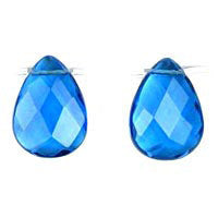 Royal Blue Quartz Faceted Flat Briolette