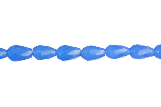 Blue Quartz Faceted Briolette (Vertical Drilled)