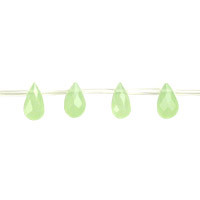 Green Jade Quartz Glass Beads - Light Green Jade Quartz Faceted Briolette - 6x9mm - 16-inch - unbranded beads for jewelry making