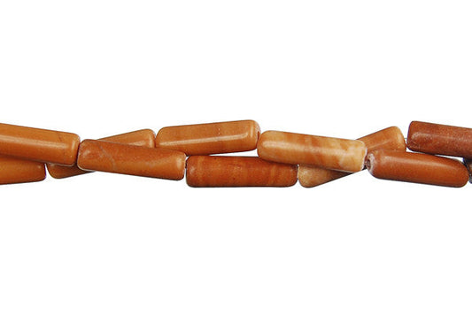 Red Zebra Jasper Tube Beads, 16-Inch Strand, Jewelry Making Supplies