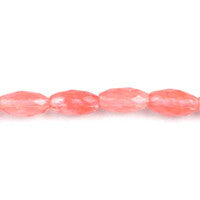 Cherry Quartz Rice Faceted Beads, 16-Inch Strand, Beads for Jewelry Making