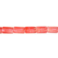 Cherry Quartz Hexagon Tube Beads, 16-Inch Strand, Beads for Jewelry Making