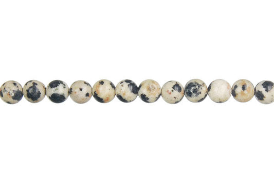Dalmatian Jasper Beads - Round - 4mm - 16-inch - unbranded beads for jewelry making