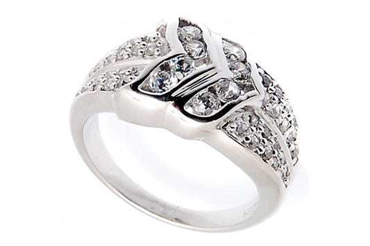 Sterling Silver CZ Paved Ring Style (la100)