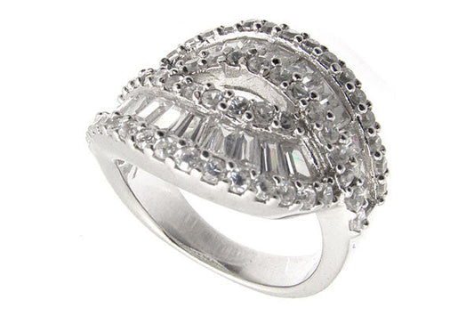 Sterling Silver CZ Paved Ring Style (la16)