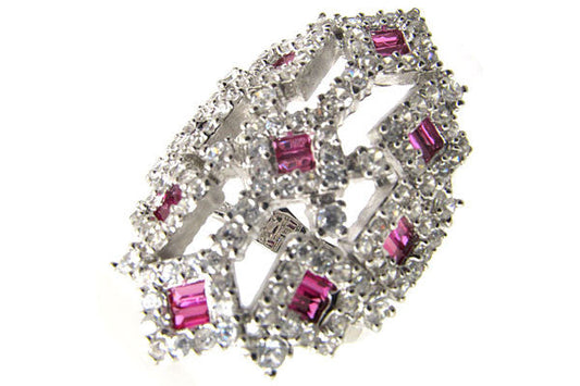 Sterling Silver CZ Paved Ring Style (la19)