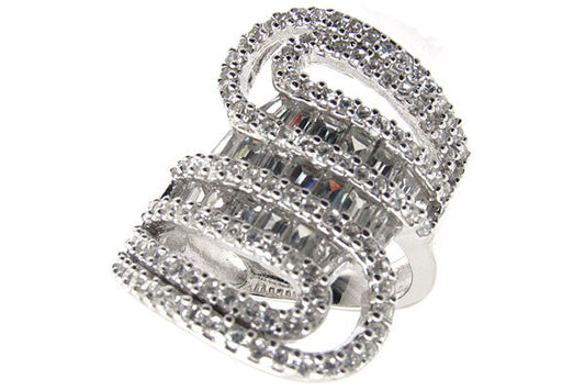 Sterling Silver CZ Paved Ring Style (la2)