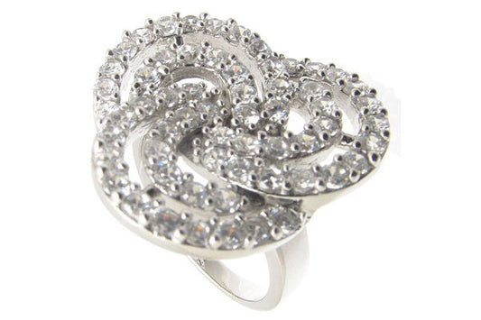 Sterling Silver CZ Paved Ring Style (la23)