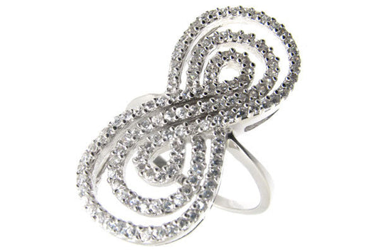 Sterling Silver CZ Paved Ring Style (la24)