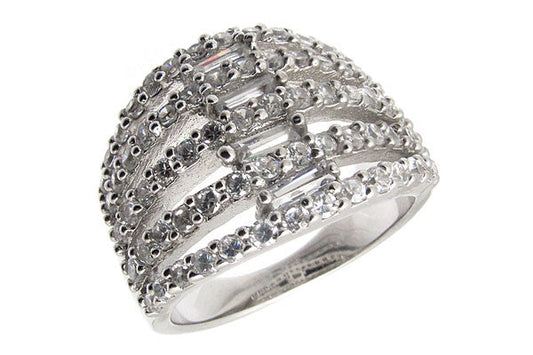 Sterling Silver CZ Paved Ring Style (la3)