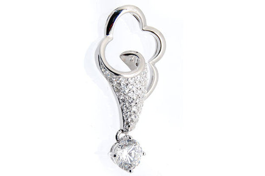 Sterling Silver CZ Paved Pendant Style (la39), Fancy Flower
