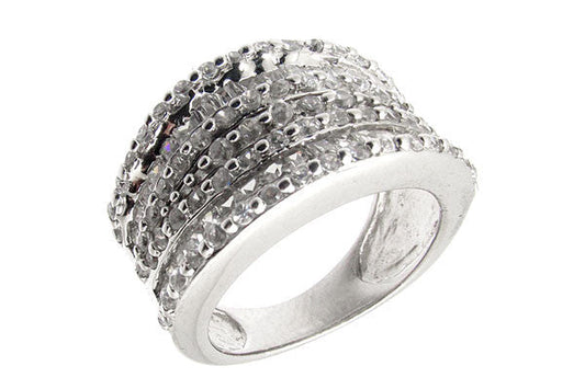 Sterling Silver CZ Paved Ring Style (la4)
