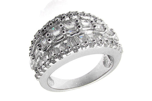 Sterling Silver CZ Paved Ring Style (la6)