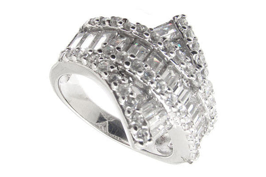 Sterling Silver CZ Paved Ring Style (la8)