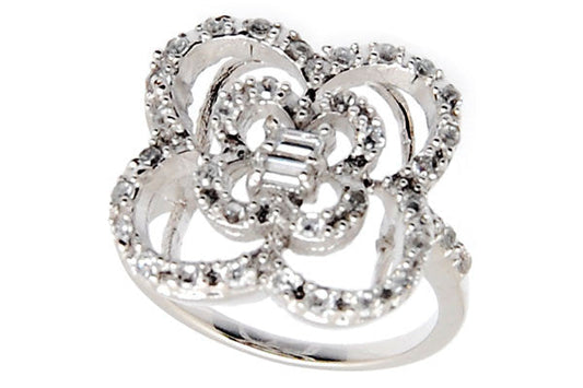 Sterling Silver CZ Paved Ring Style (la81)