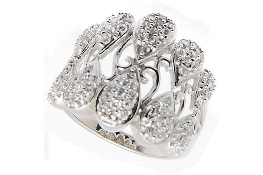 Sterling Silver CZ Paved Ring Style (la83)