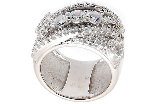 Sterling Silver CZ Paved Ring Style (la85)