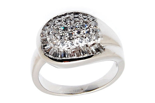 Sterling Silver CZ Paved Ring Style (la89)