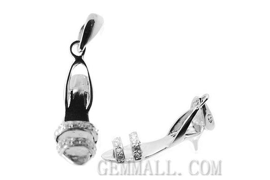 Sterling Silver CZ Paved Pendant Style (rhp0047), Slipper