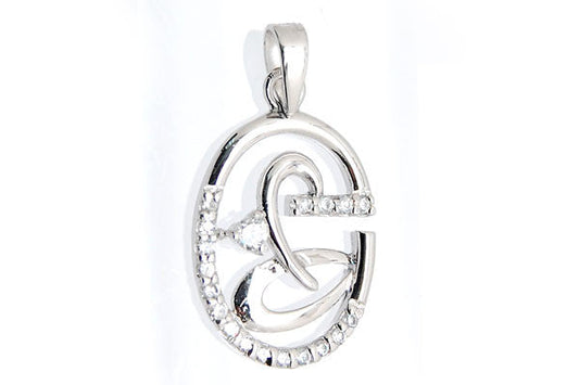 Sterling Silver CZ Paved Pendant Style (zy019), Oval