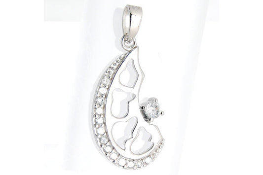 Sterling Silver CZ Paved Pendant Style (zy095), Citrus Slice