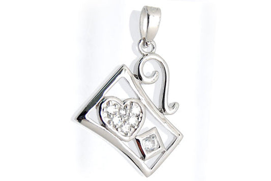 Sterling Silver CZ Paved Pendant Style (zy097), Love Mug