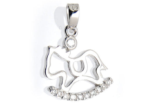 Sterling Silver CZ Paved Pendant Style (zy149), Rocking Horse