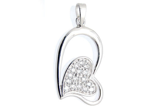 Sterling Silver CZ Paved Pendant Style (zy158), Heart