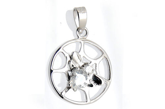 Sterling Silver CZ Paved Pendant Style (zy205), Circle