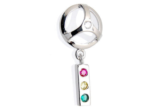 Sterling Silver CZ Paved Pendant Style (zy276), Wheel